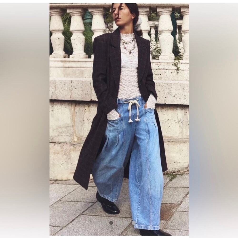 Free People Margo Barrel Pull On Jeans We The Free Rope Tie